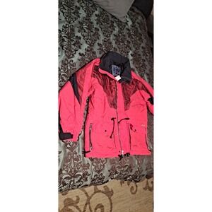Vintage Mountain Goat Mens Jacket Coat Size M Red Interchange Nylon Zip VTG